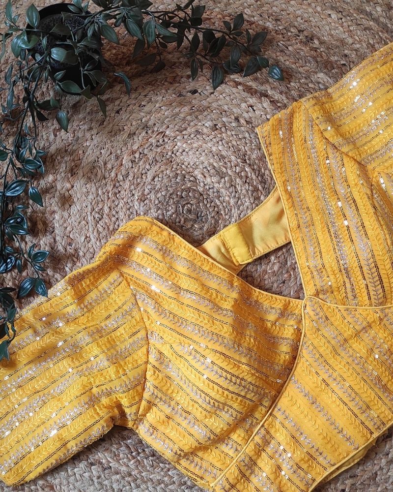 Yellow Blouse with Thread & Sequence Work - RB016