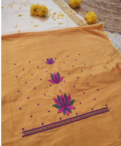 Yellow Lotus Embroidery - EM018