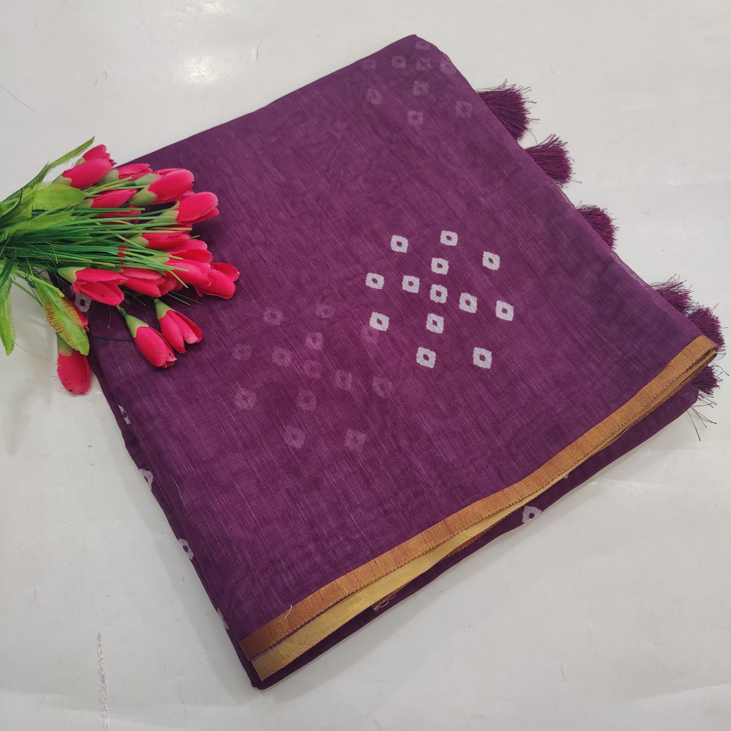 Mohini Cotton Saree Floral Elegance- KC008