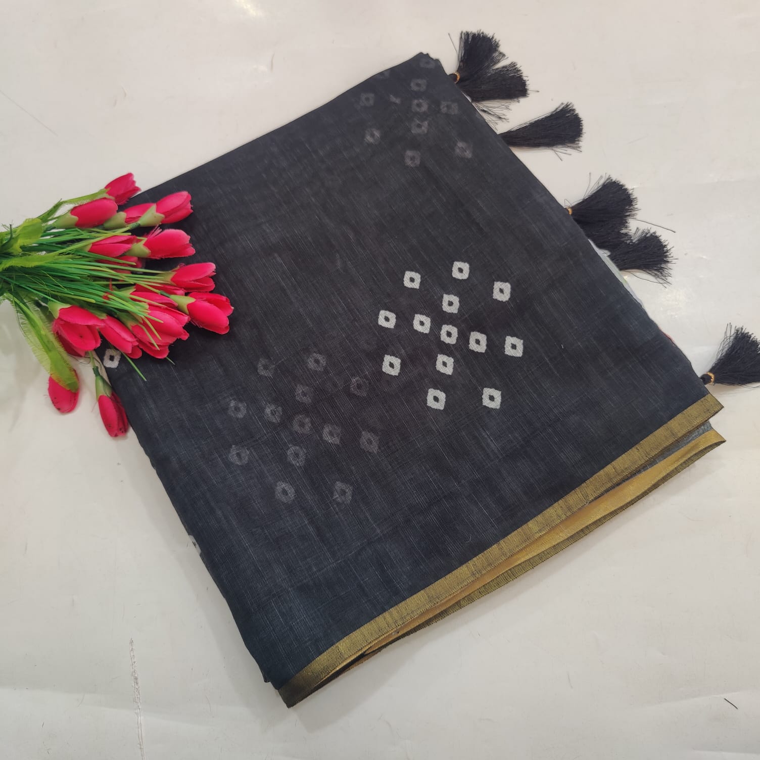 Mohini Cotton Saree Floral Elegance- KC008 - Image 4